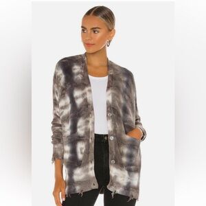 Young Fabulous & Broke Indie Button Cardigan tie-dye distressed Size S/M NEW
